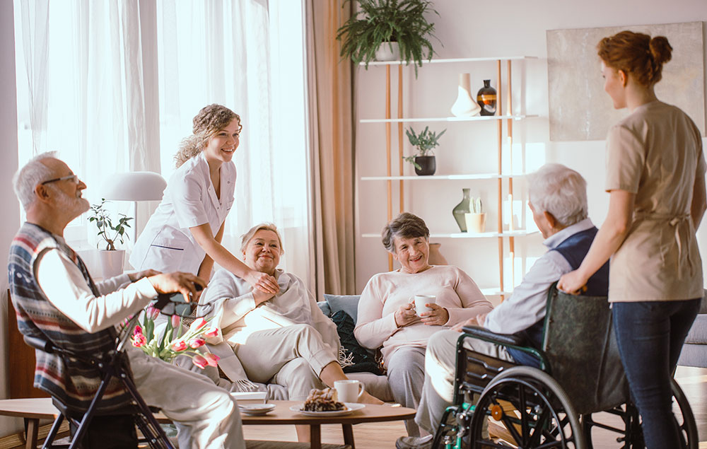 elderly at care home